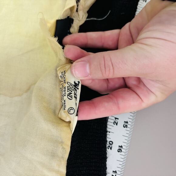 True Vintage Jacket Satin Size Large 60’s Deans Lanes Bowling Varsity Navy Blue - Picture 4 of 8